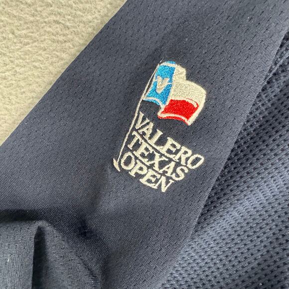 CUTTER & BUCK Mens Golf Jacket 1/4 Zip  MEDIUM Dry-Tec Navy Valero Texas Open - Picture 3 of 7